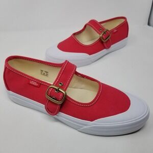 Vans Mary Jane Sneakers Women 7.5 Mens 6 Canvas Tomato Red Casual Shoes